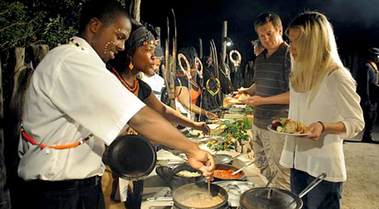 boma evening meal on heritage day at kariega