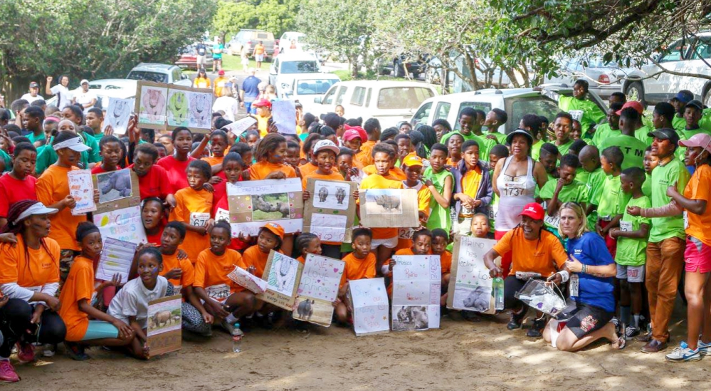 Kariega Sports Teams at the start of the rhino run 2019