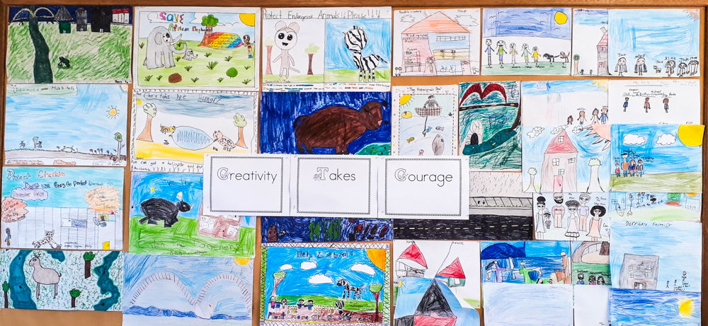 Pictures from Christ Church Primary children displayed at Klipfontein Primary