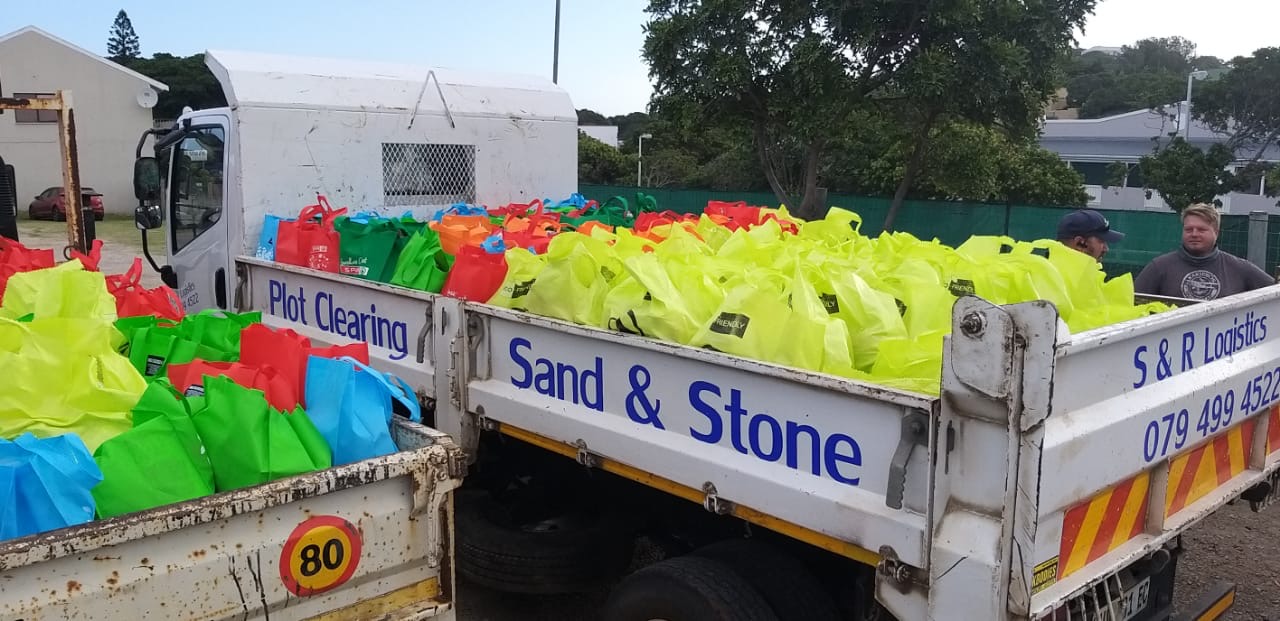 Community Food Relief Trucks packed and ready to go