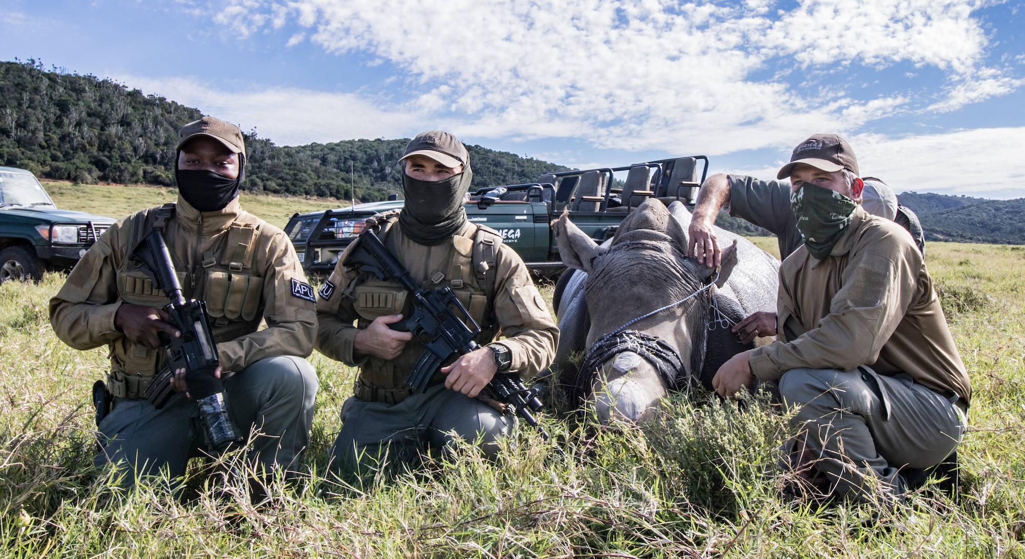 Rhino Anti-Poaching Unit in African Wild at Kariega