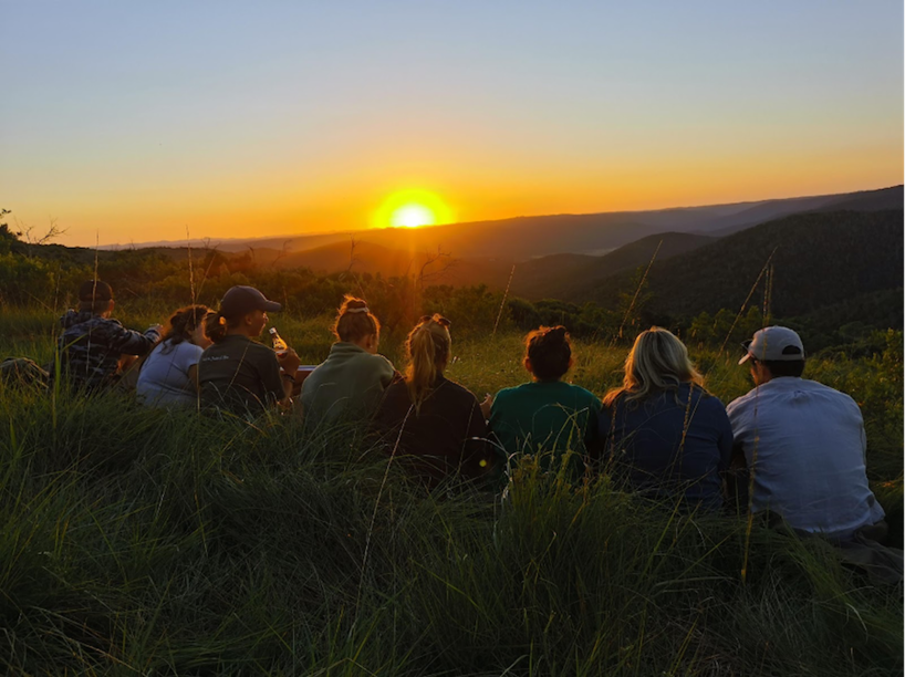Kariega Volunteers enjoying an African sunset.