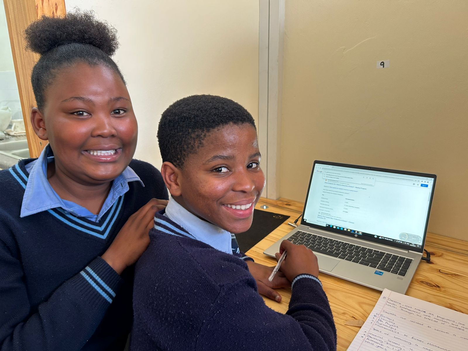 Joyful learners using computers for their studies