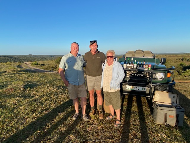 Allan And Doreen Peacock With Guide Nic At Kariega